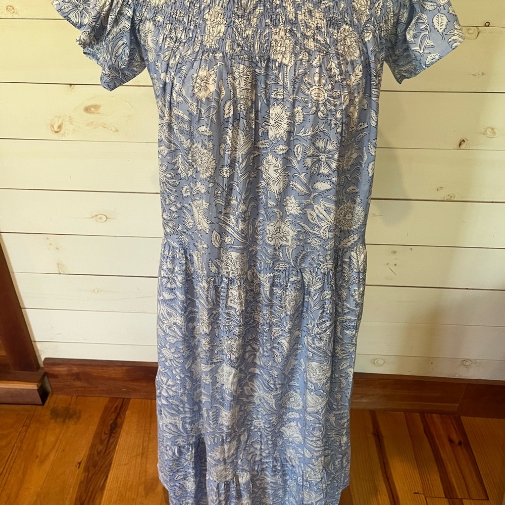 Marea Block Print Tiered Maxi Dress - Picture 2 of 10